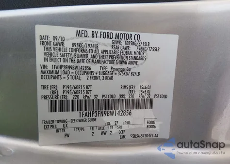 2011 Ford Focus Se из США, поврежденный, VIN 1FAHP3FN9BW142856